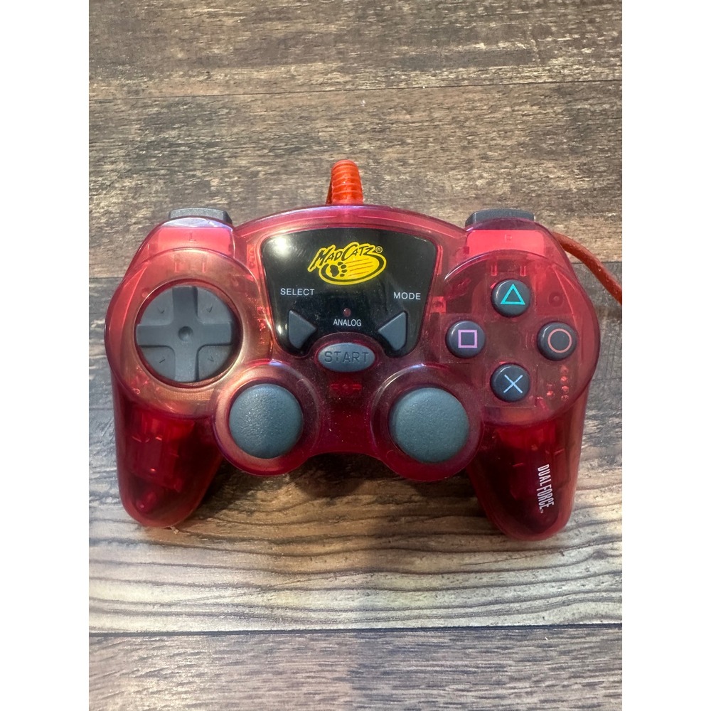 Mad Catz Dual Force Game Controller Red Translucent Wired for PlayStation